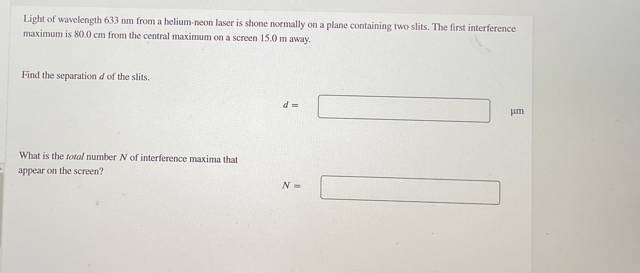 Light of wavelength 6 3 3 nm from a helium - neon