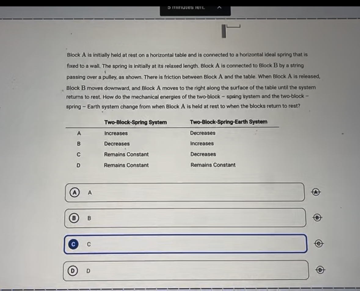 0 IIIIIUtes IUIt. Block A is initially held at