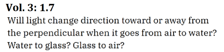 Vol. 3 : 1 . 7 Will light change direction toward