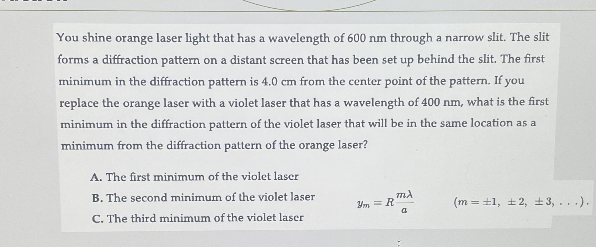 You shine orange laser light that has a