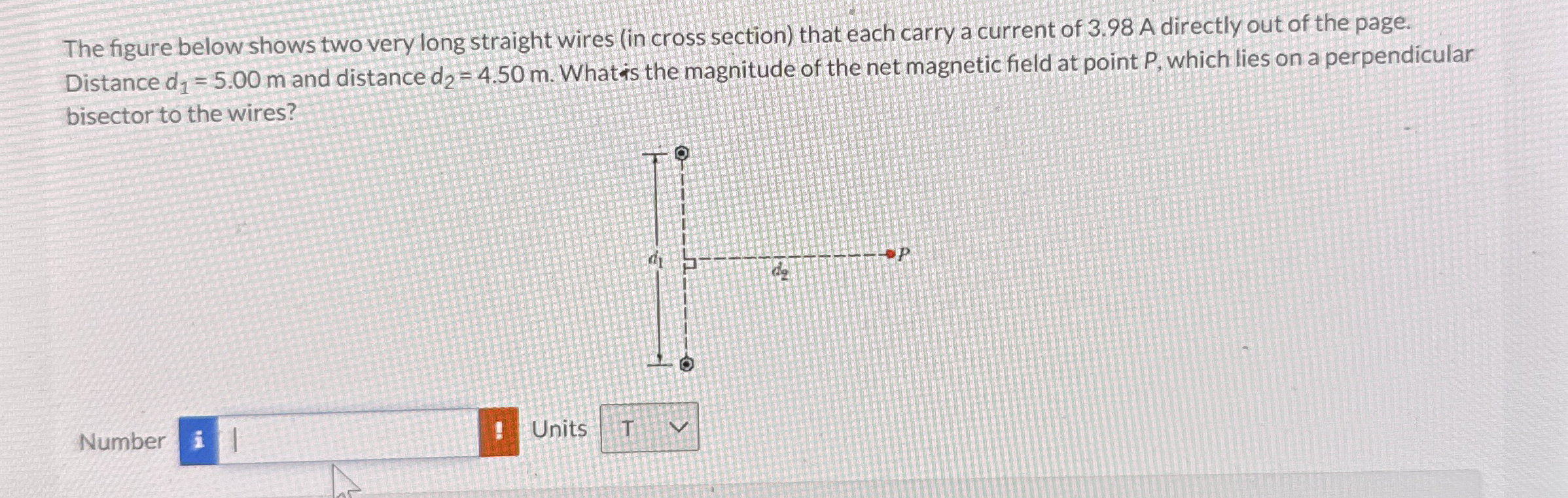 The figure below shows two very long straight