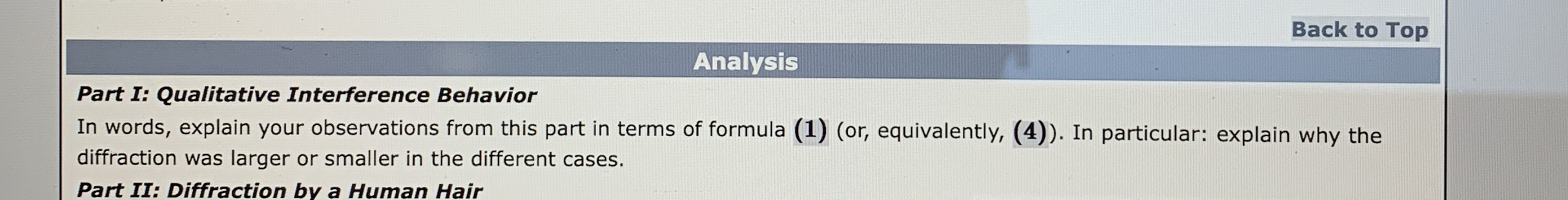 Back to Top Analysis Part I: Qualitative