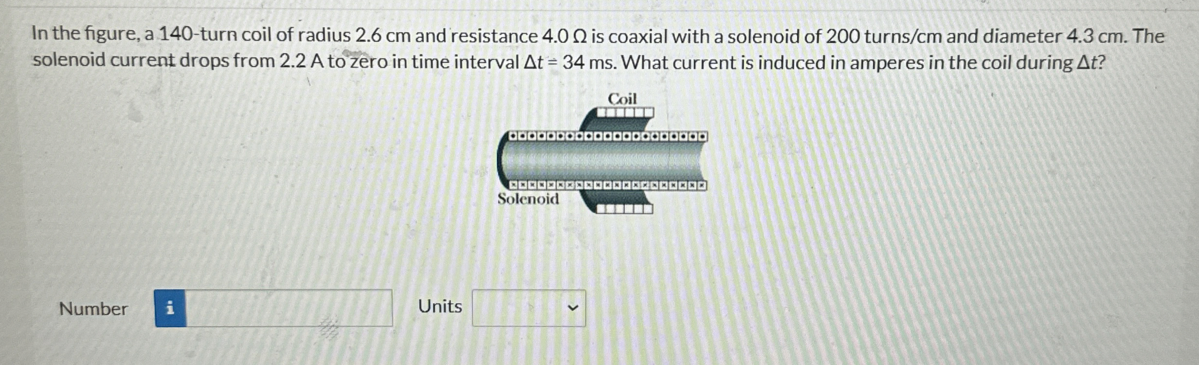 In the figure, a 1 4 0 - turn coil of radius 2 .