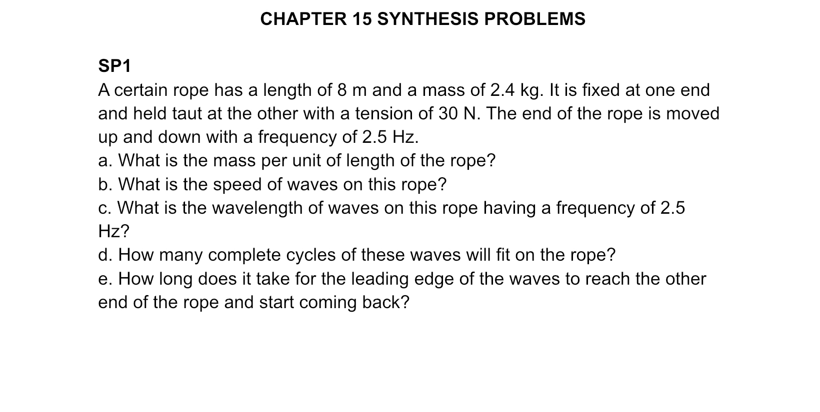 CHAPTER 1 5 SYNTHESIS PROBLEMS SP 1 A certain
