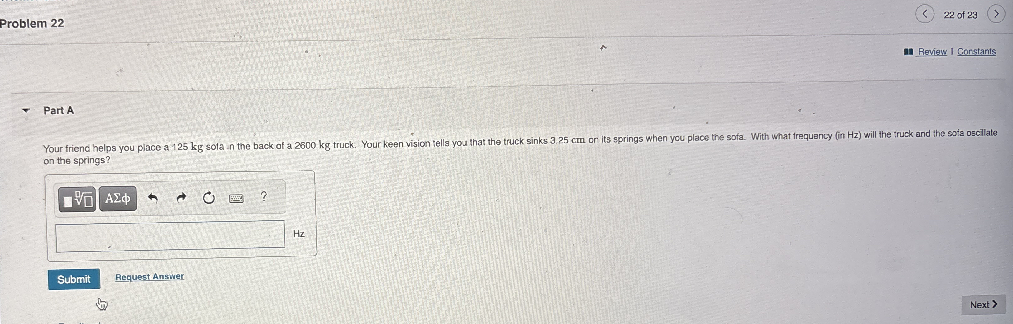 Problem 2 2 2 2 of 2 3 Review I Constants Part A