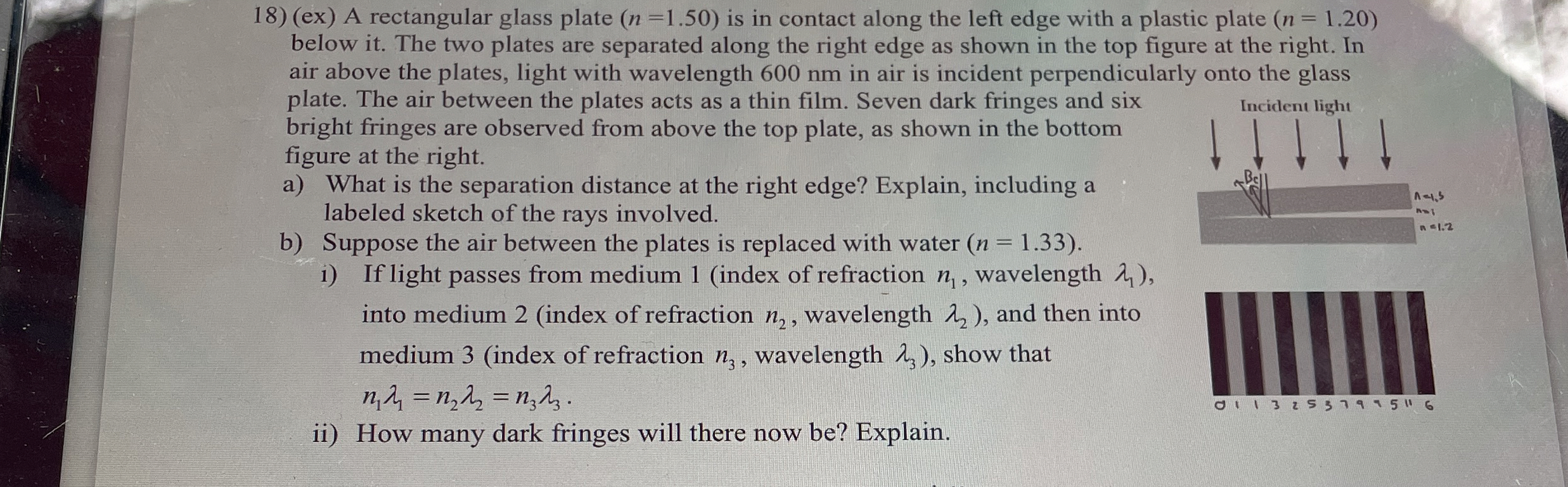 ( ex ) A rectangular glass plate