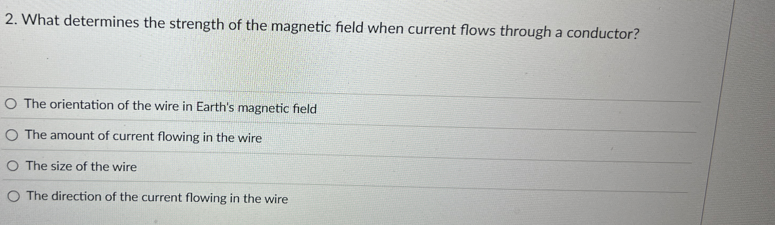 What determines the strength of the magnetic