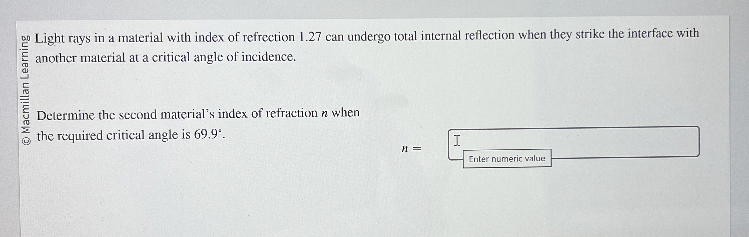 0 0 Light rays in a material with index of