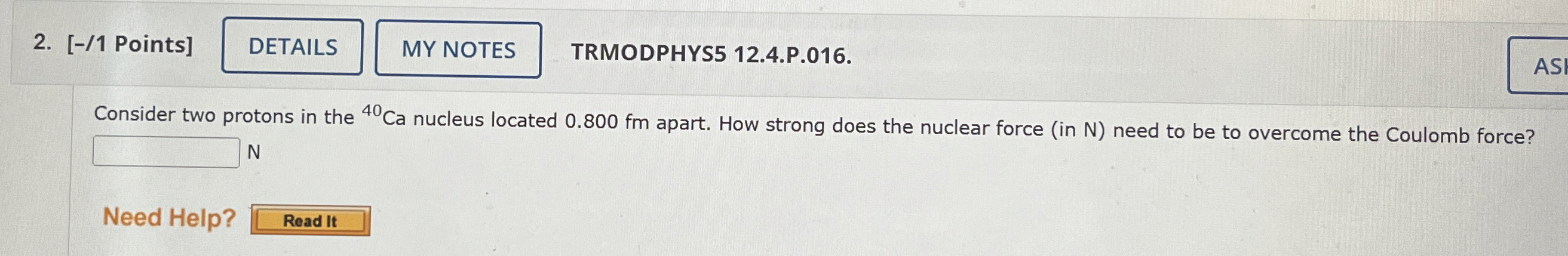 [ - / 1 Points ] TRMODPHYS 5 1 2 . 4 . P . 0 1 6