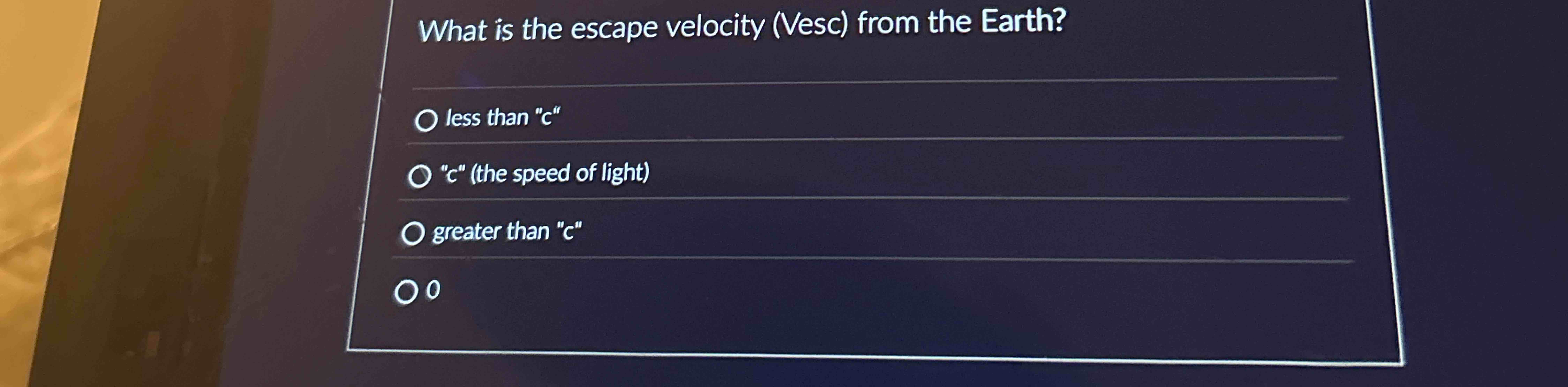 What is the escape velocity ( Vesc ) from the