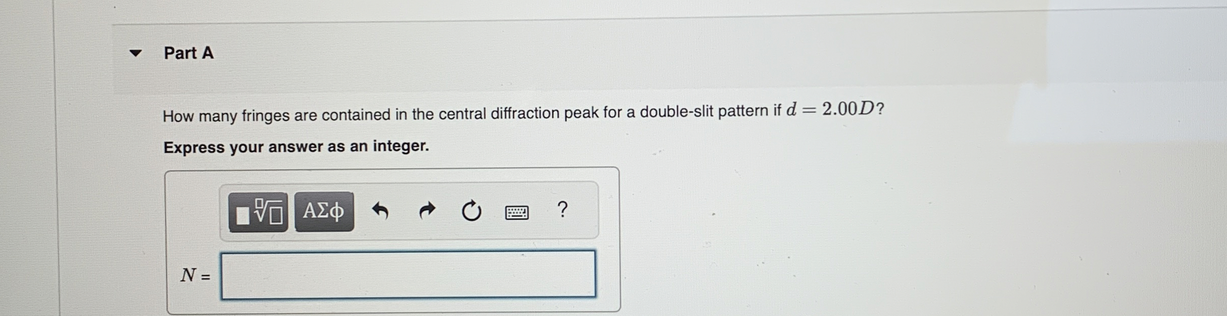 Part A How many fringes are contained in the