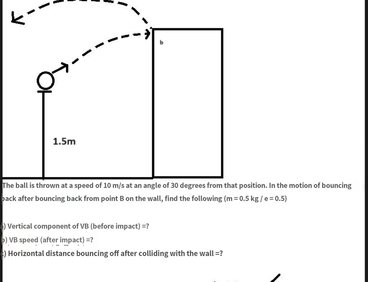 The ball is thrown at a speed of 1 0 m s at an