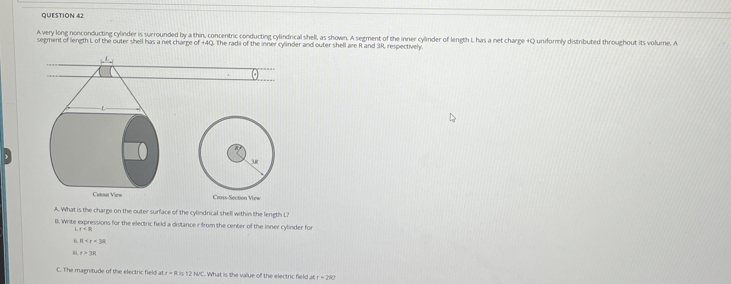 QUESTION 4 2 segment of length L of the outer