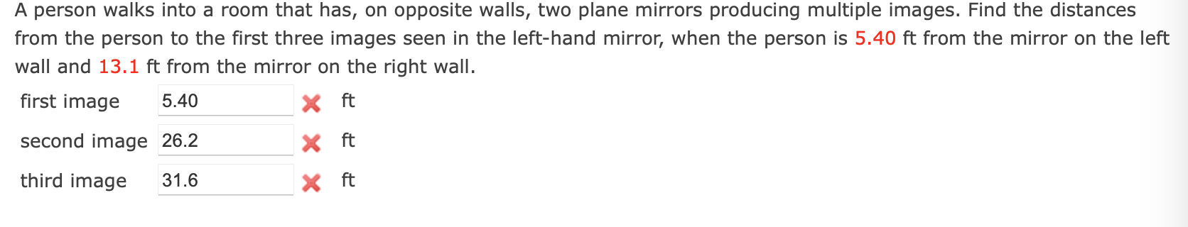 A person walks into a room that has, on opposite