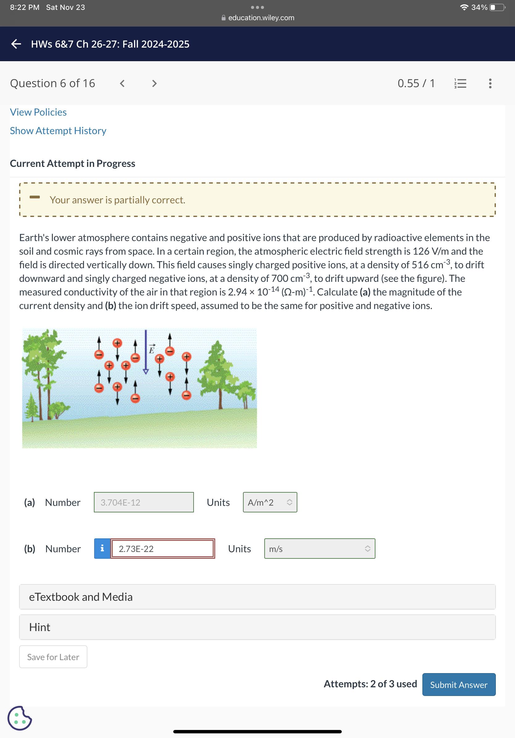 8 : 2 2 PM Sat Nov 2 3 3 4 % HWs 6 & 7 Ch 2 6 - 2