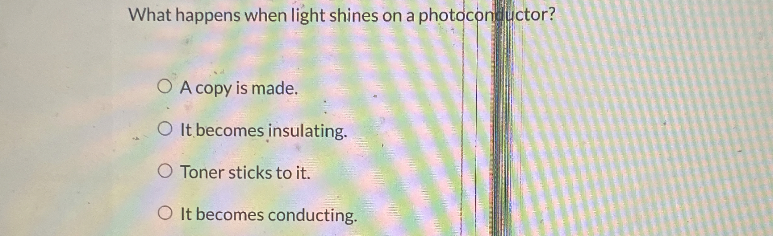 What happens when light shines on a