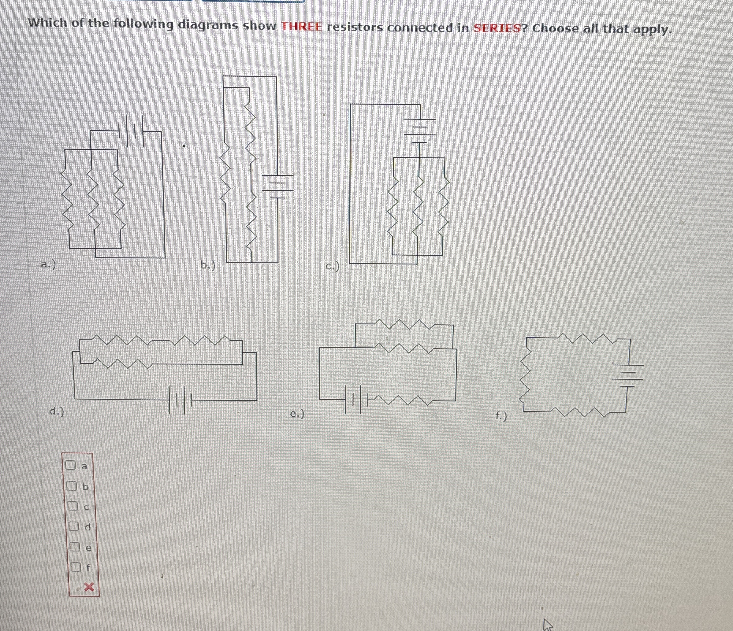 Which of the following diagrams show THREE