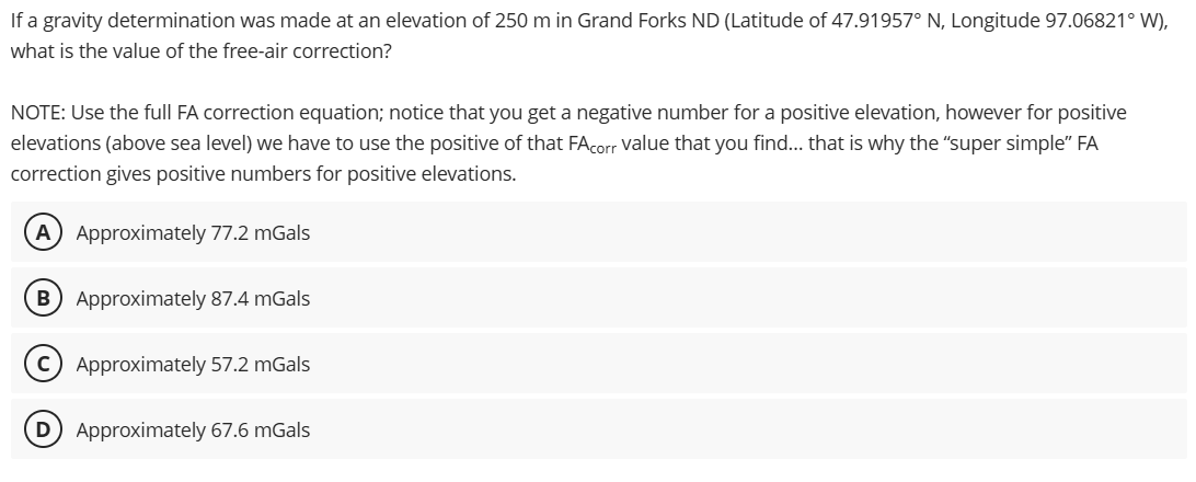 If a gravity determination was made at an