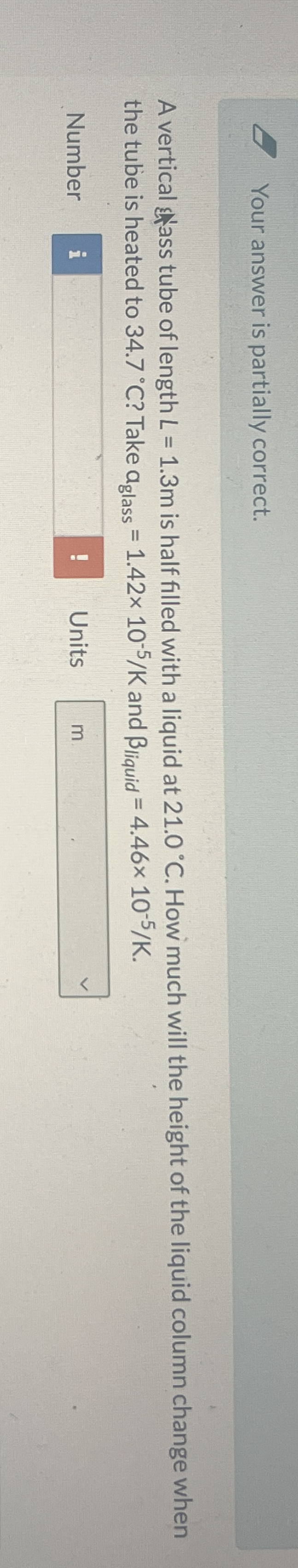 Your answer is partially correct. A vertical