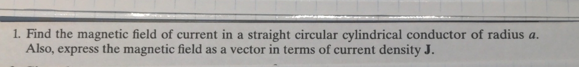 Find the magnetic field of current in a straight
