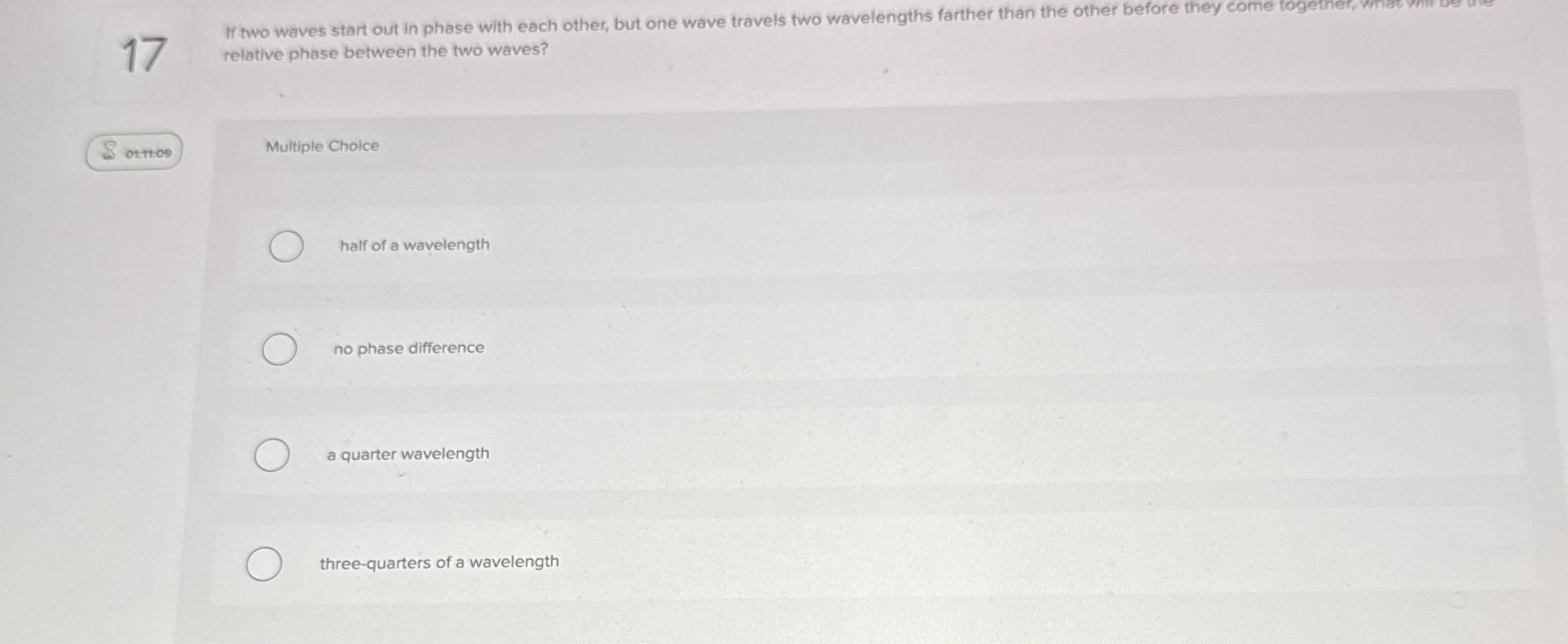 If two waves start out in phase with each other,
