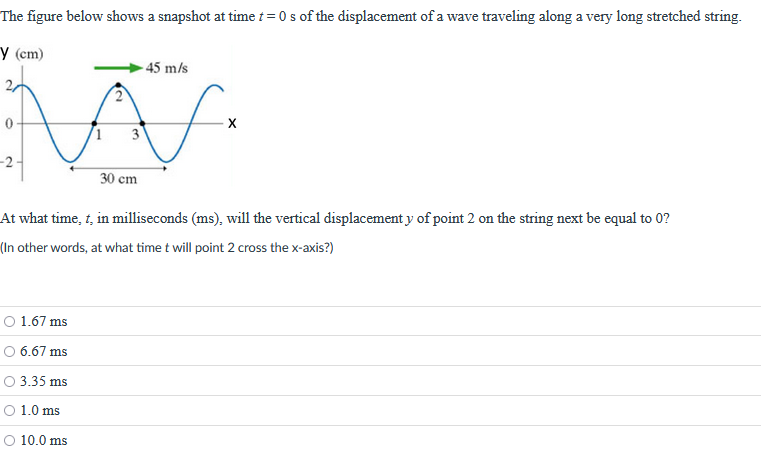 The figure below shows a snapshot at time \ ( t =