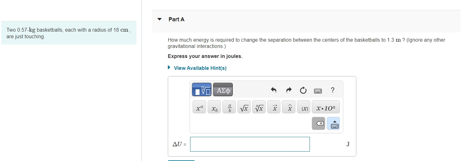 Two 0 . 5 7 - kg basketballs, each with a radius