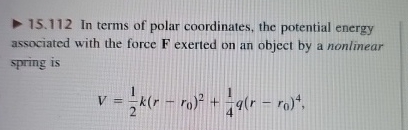1 5 . 1 1 2 In terms of polar coordinates, the