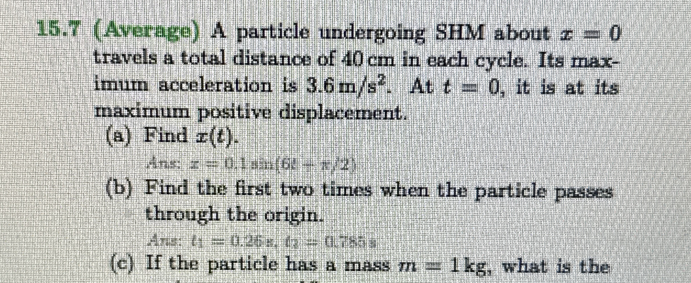1 5 . 7 ( Average ) A particle undergoing SHM