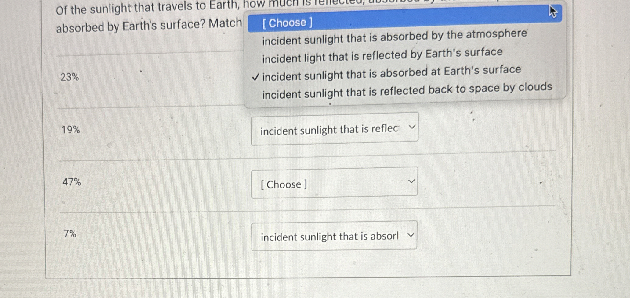 Of the sunlight that travels to Earth, how muct