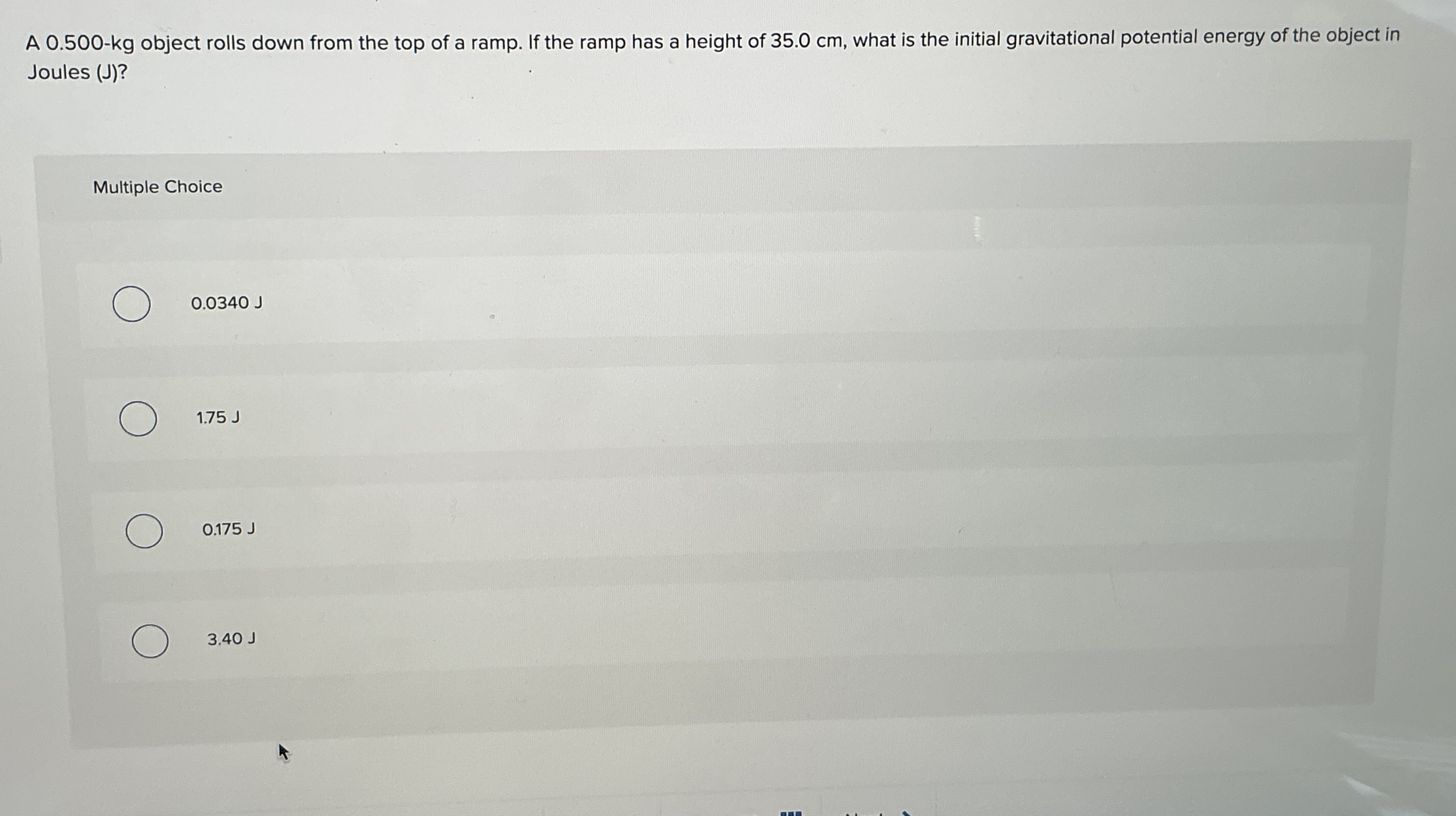 A 0 . 5 0 0 - k g object rolls down from the top