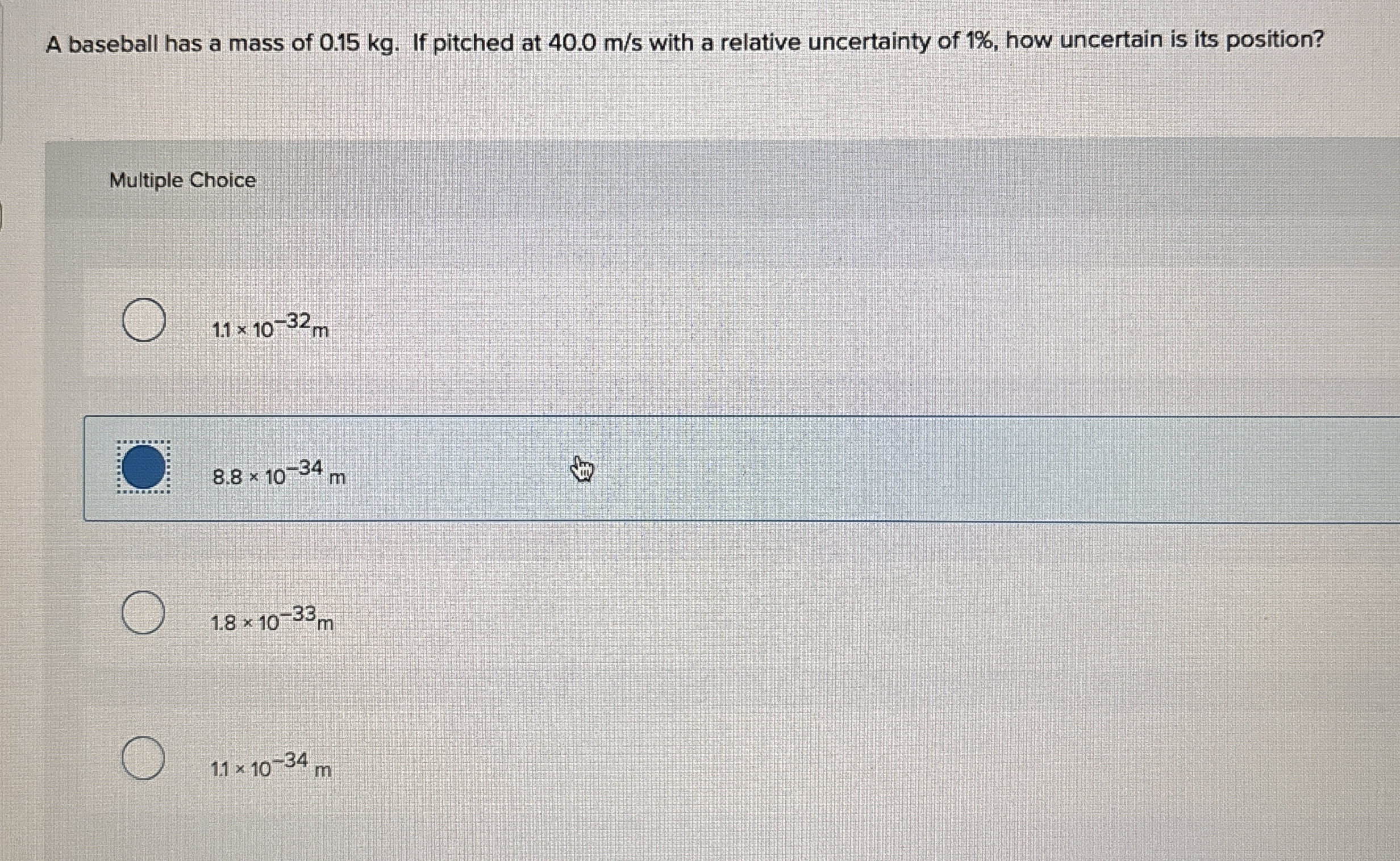 A baseball has a mass of 0 . 1 5 kg . If pitched