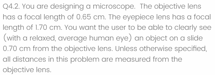 Q 4 . 2 . You are designing a microscope. The