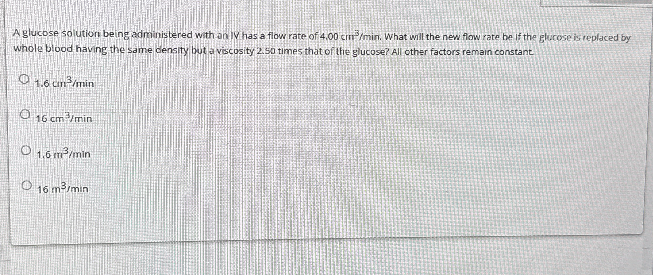 A glucose solution being administered with an IV