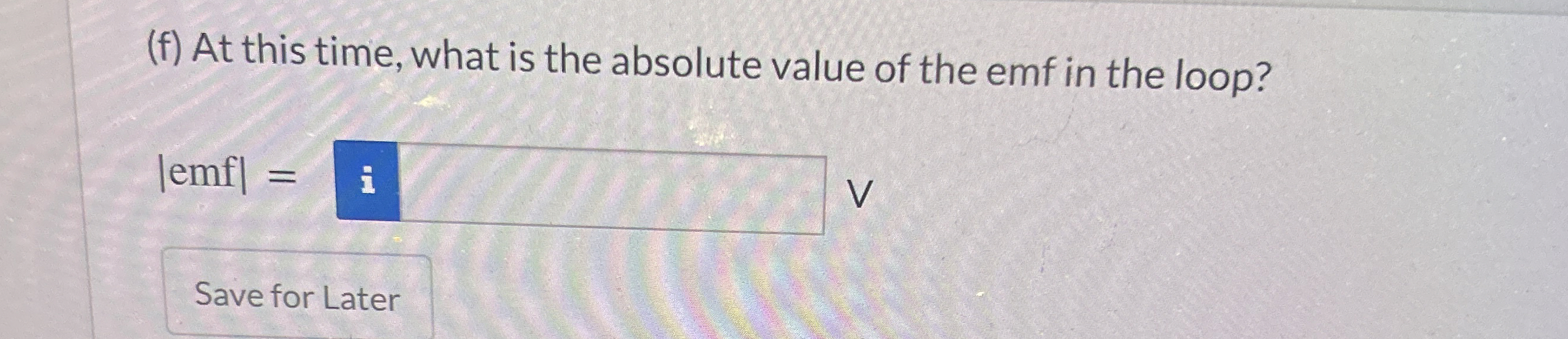 ( f ) At this time, what is the absolute value of