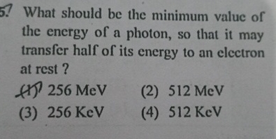 What should be the minimum value of the energy of