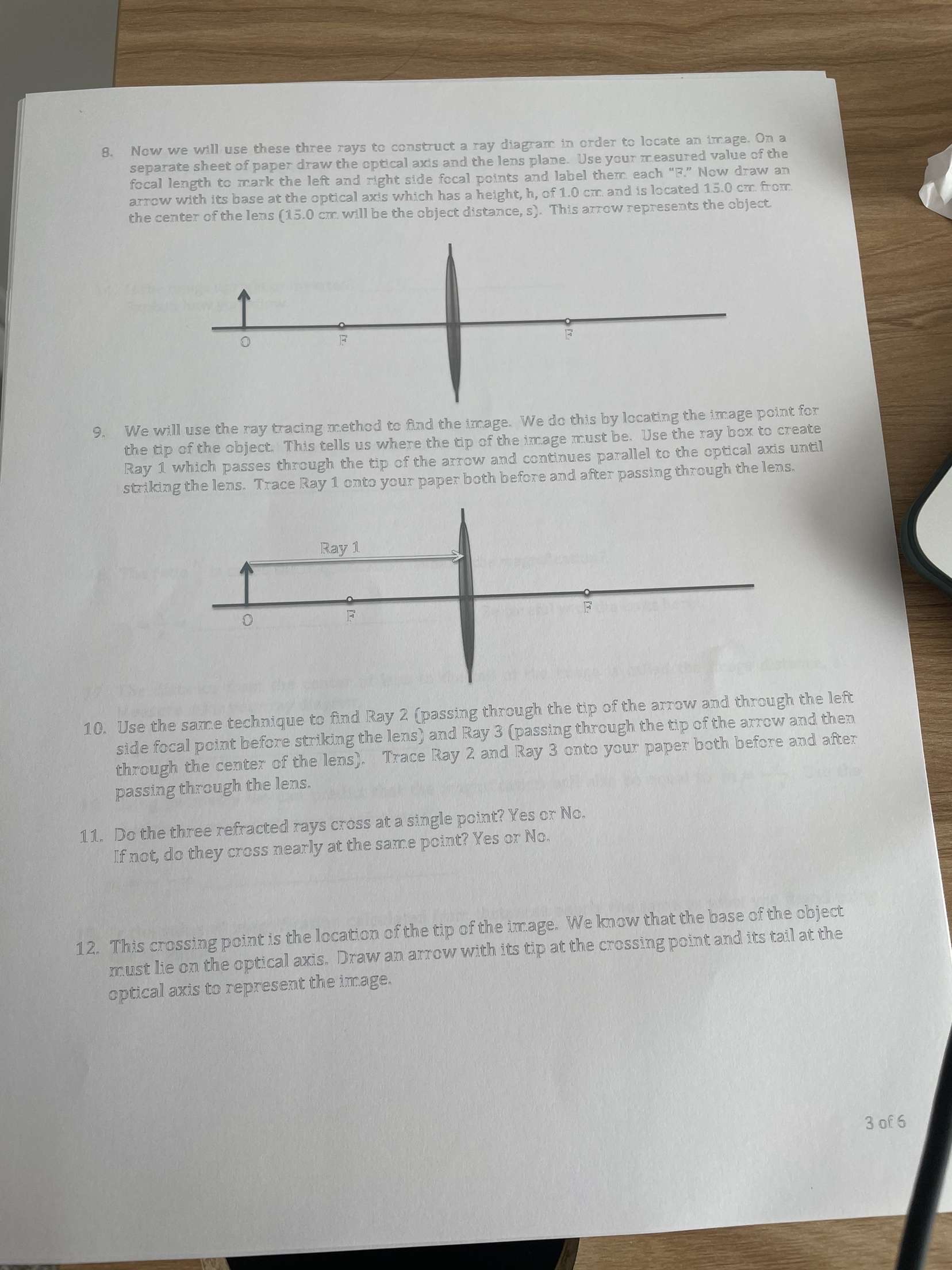 Now use a parallel ray corring from the zight