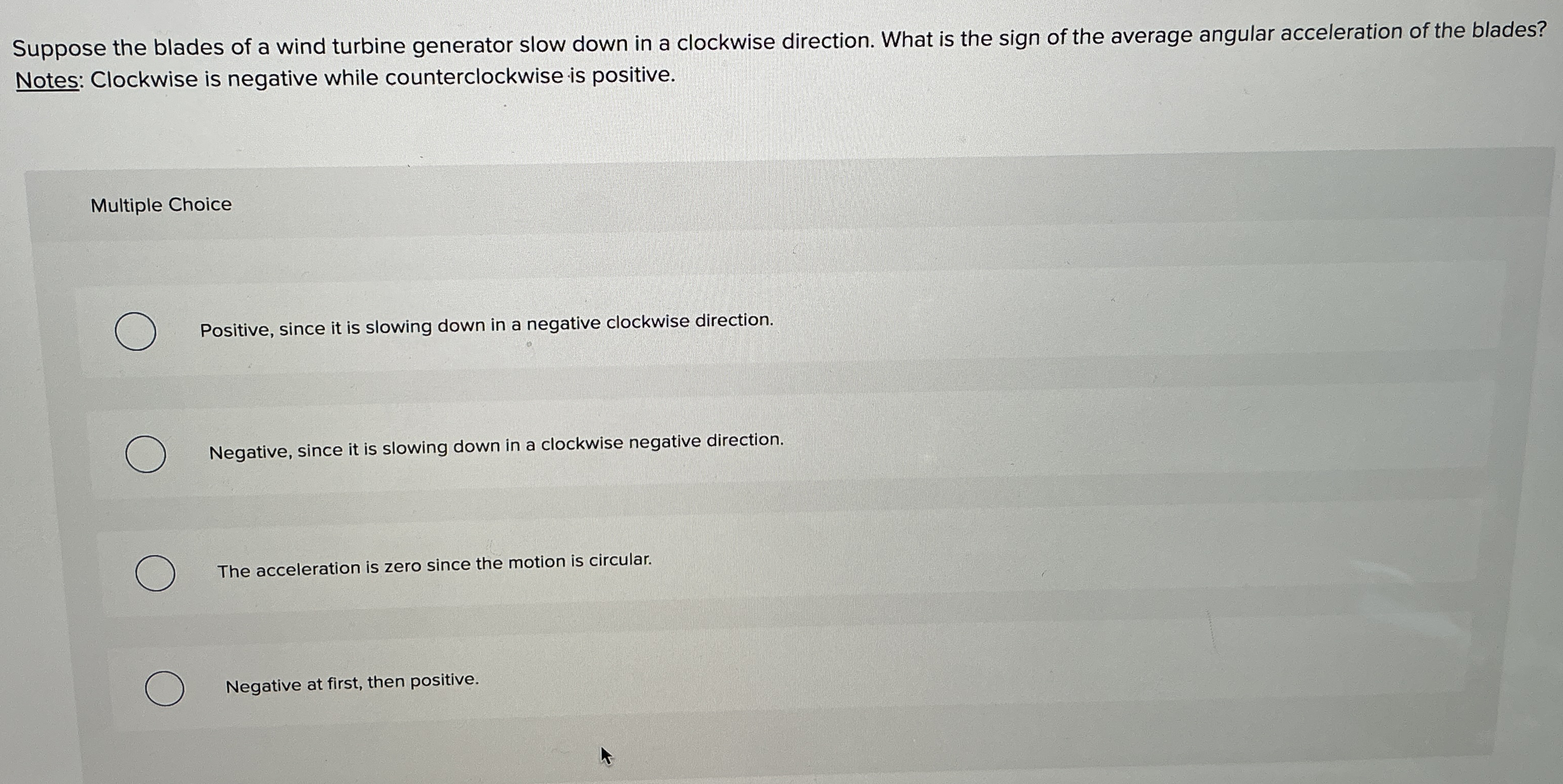Suppose the blades of a wind turbine generator