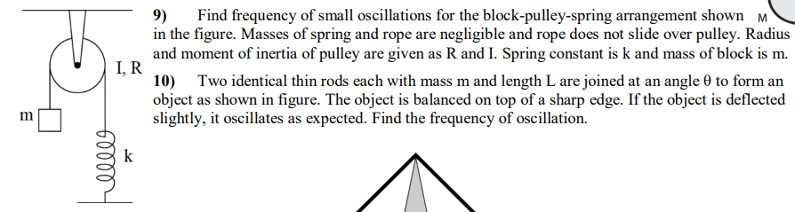 Find frequency of small oscillations for the
