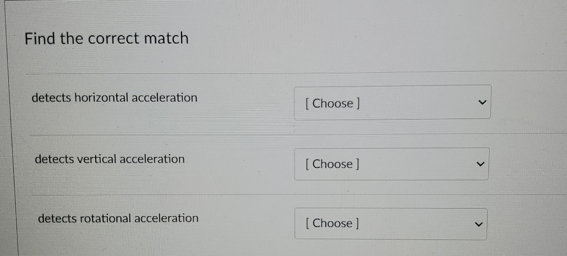 Find the correct match detects horizontal