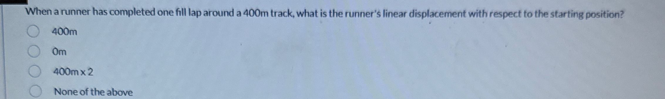 When a runner has completed one fill lap around a
