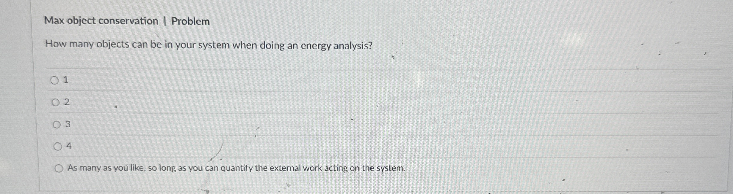 Max object conservation | Problem How many