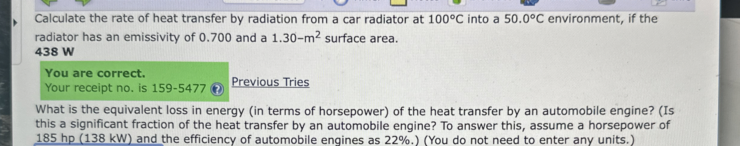 Calculate the rate of heat transfer by radiation