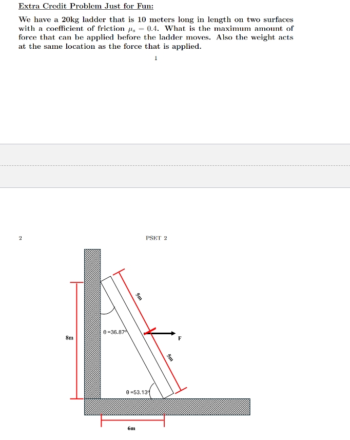 Extra Credit Problem Just for Fun: We have a 2 0