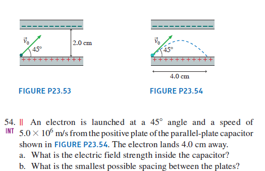 FIGURE P 2 3 . 5 3 5 4 . II An electron is