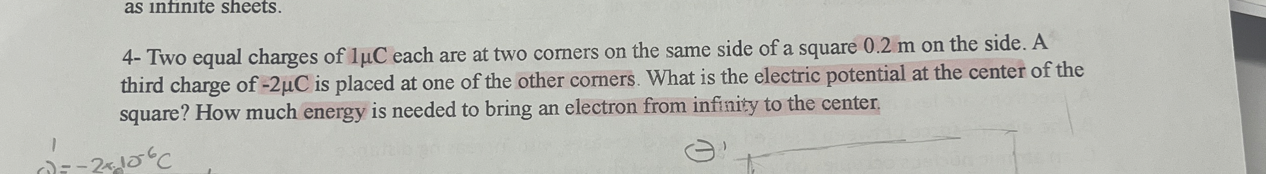 4 - Two equal charges of 1 C each are at two