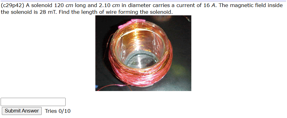 ( c 2 9 p 4 2 ) A solenoid 1 2 0 cm long and 2 .