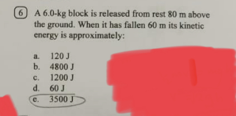 ( 6 ) A 6 . 0 - k g block is released from rest 8