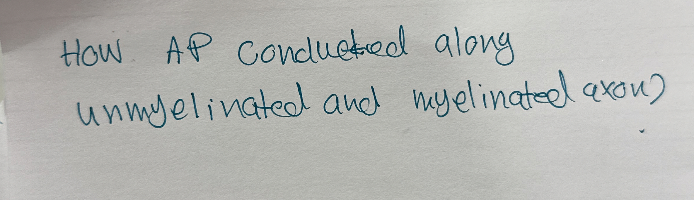 How AP conduetred along unmyelinated and