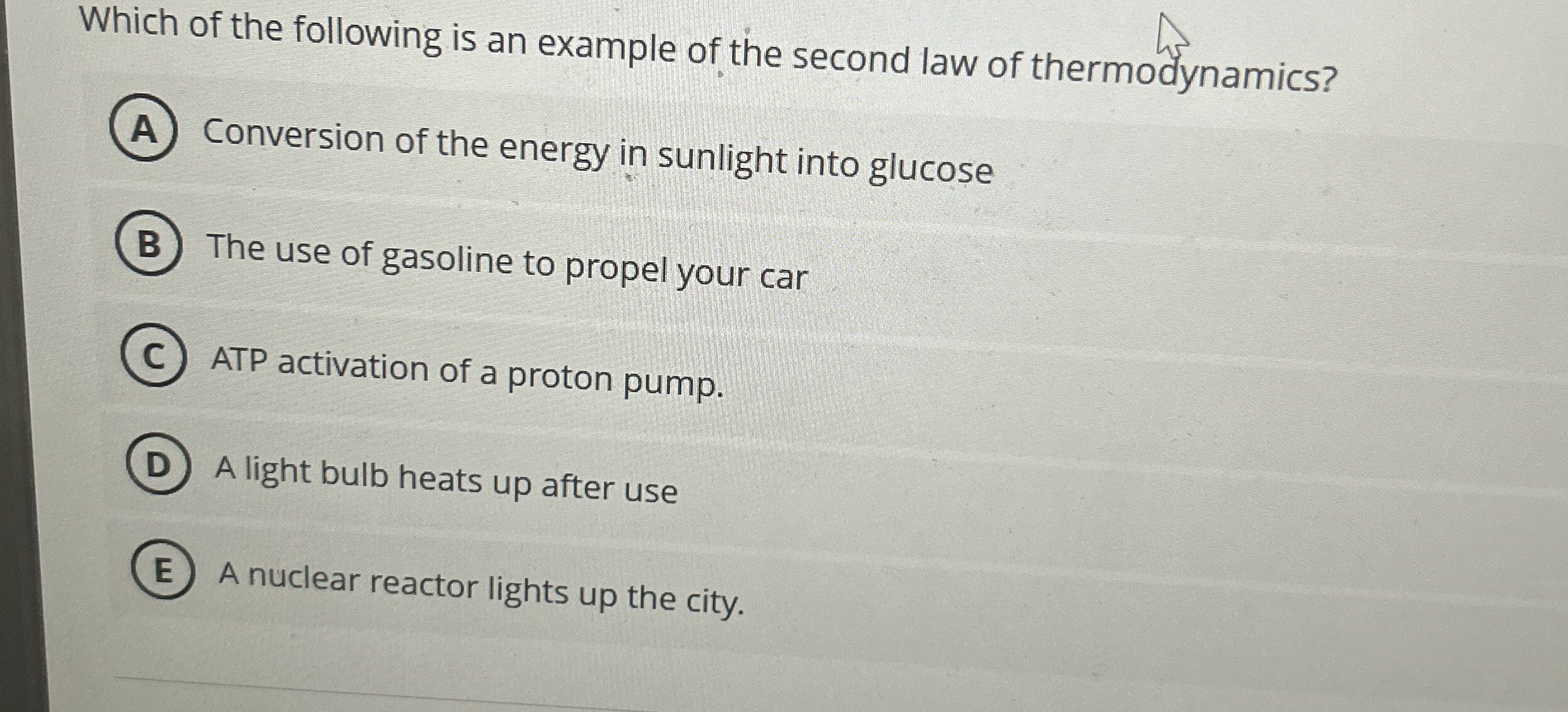 Which of the following is an example of the